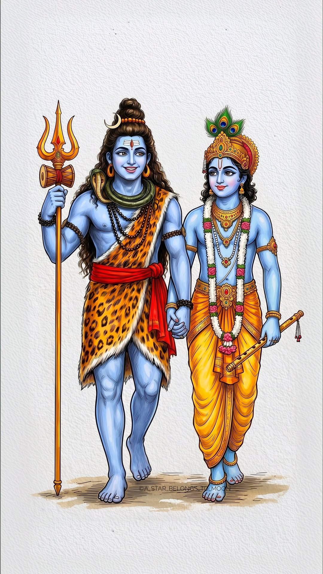 Hindu Gods Family Poster | Shiva Krishna Rama Hanuman Ganesha Wall Art | Spiritual Home Decor #4